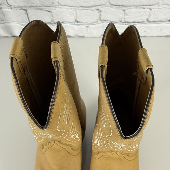 Sterling River Western Cowgirl Boots Women 11M Tan Mid Calf Rodeo Country Boho - Picture 12 of 14
